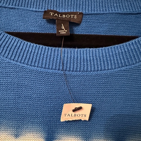 TALBOTS | NWT Women’s Biscayne Cobalt Blue Tie-Dye Sweater Size S - Picture 5 of 7